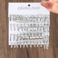 24-Pair Metal Twist Chain Earrings Set