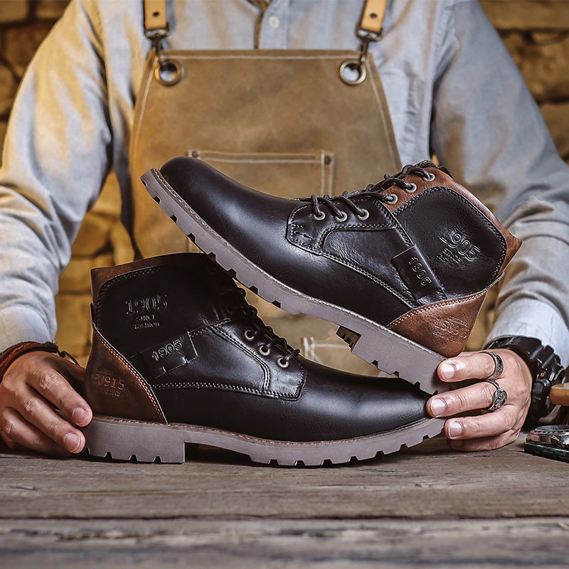 Classic British Vintage Leather Martin Boots