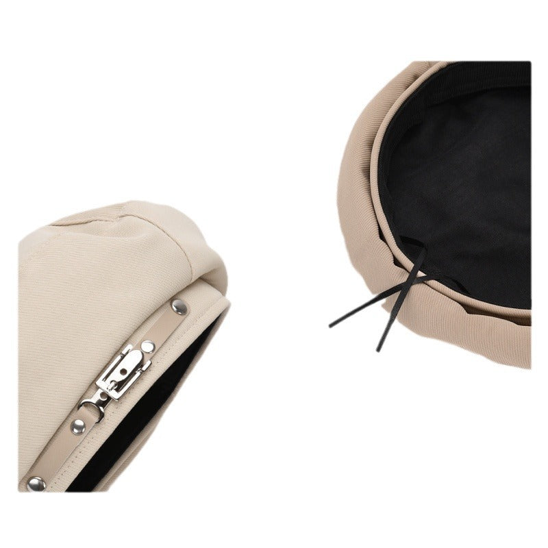 Trendy Internet-Celebrity Beret  Womens Thin Black Painter Hat