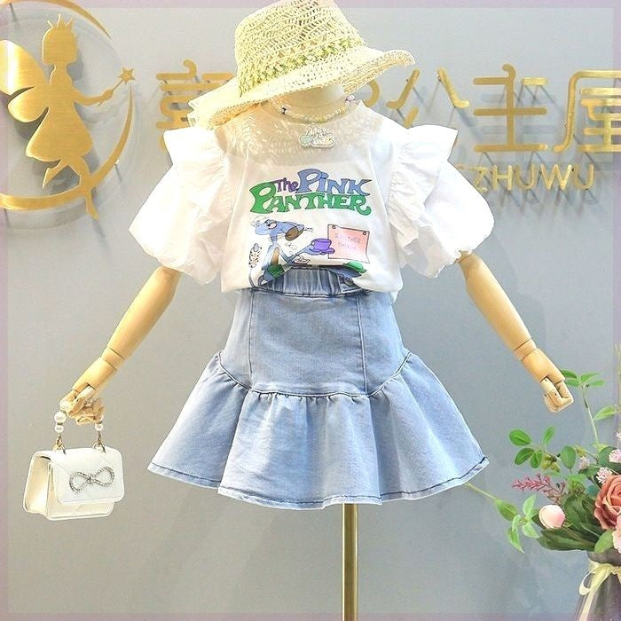 Denim Skirt Set