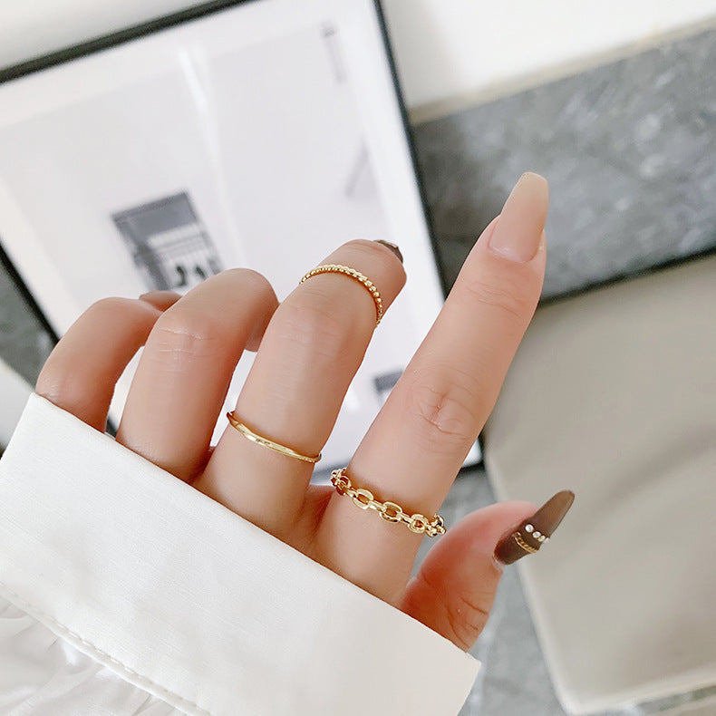 Butterfly ring opening multi-joint ring set 22 pieces love ring female design sense niche