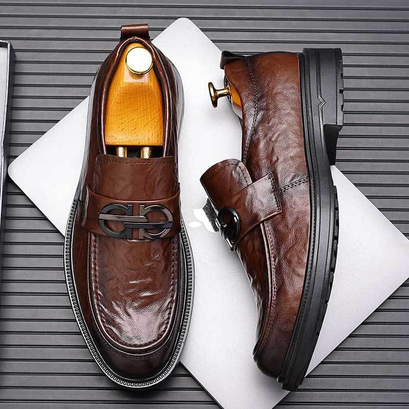 Men's Genuine Leather Slip-On Dress Shoes
