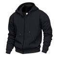 Mens Autumn/Winter Fleece Hooded Zip-Up Sweatshirt
