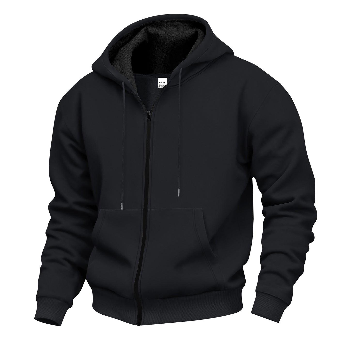 Mens Autumn/Winter Fleece Hooded Zip-Up Sweatshirt