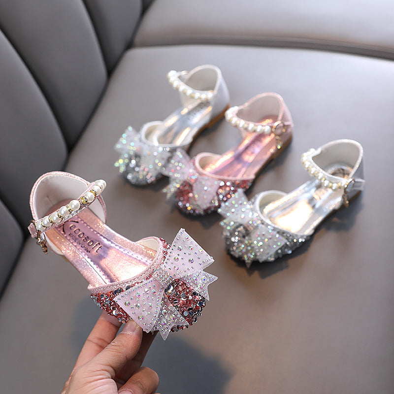 Girls' Korean Style Princess Flats – Casual & Performance Leather Shoes 2026