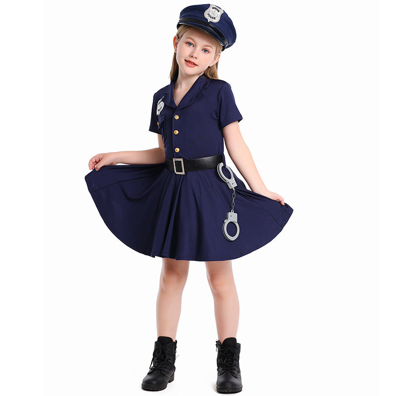 Children's Policewoman Cosplay Costume