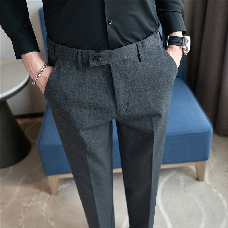 Men’s Stretch Slim-Fit Casual Trousers