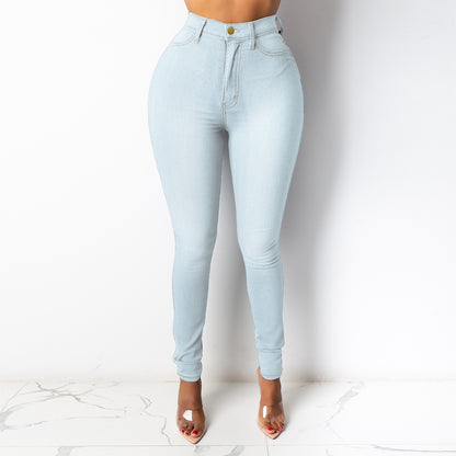 High Waist Slim Pencil Jeans