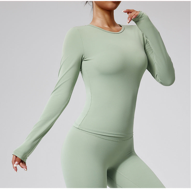 Sanded Long-Sleeve Yoga Top