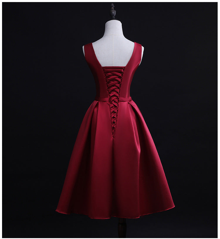 Elegant White Satin Evening Dress