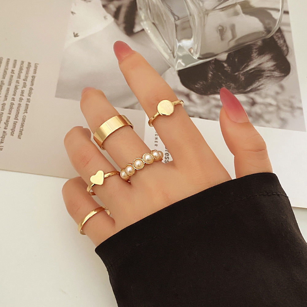 Butterfly ring opening multi-joint ring set 22 pieces love ring female design sense niche