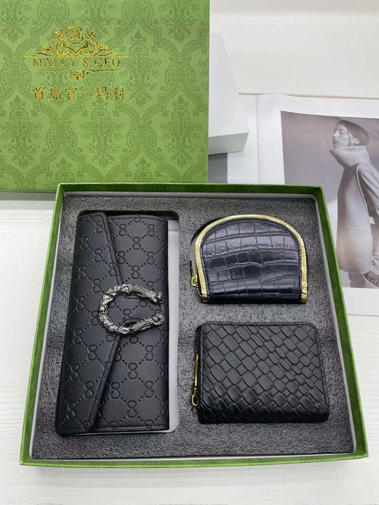 Luxury 3-Piece Wallet & Card Holder Gift Set