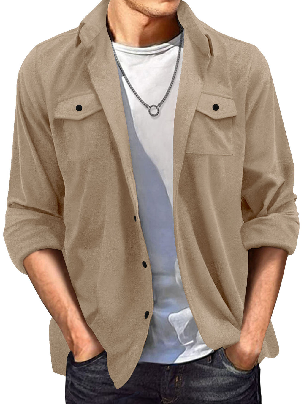 Casual Jacket  European & American Style, Loose Fit, Spring/Autumn