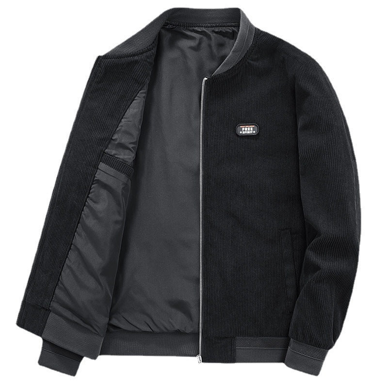 Men's Plus Size Loose-Fit Corduroy Jacket