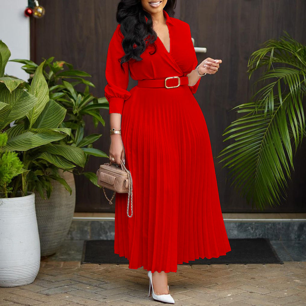 Independent Station Spring New Women's Solid Color Plus Size Dress (On Hand)