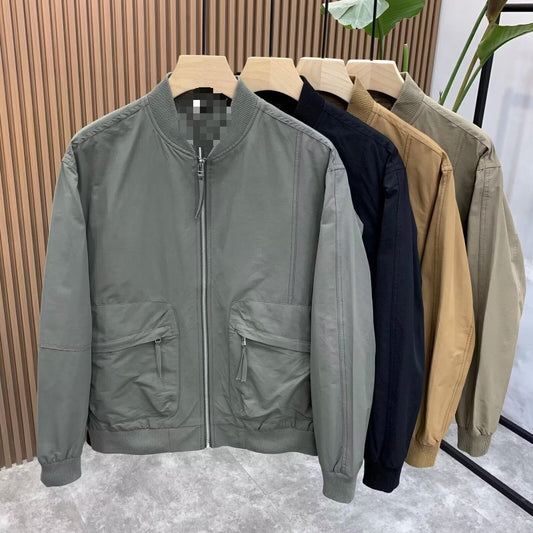 Men's Trendy Baseball Collar Jacket  Casual Sportswear, Long Sleeve, Versatile & Stylish