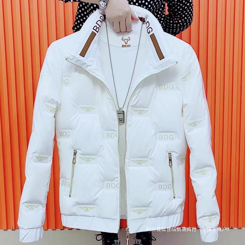Men's Slim Shiny Down Jacket  Korean Style, Stand-Up Collar