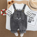 new baby suspenders long-sleeved two-piece set trend