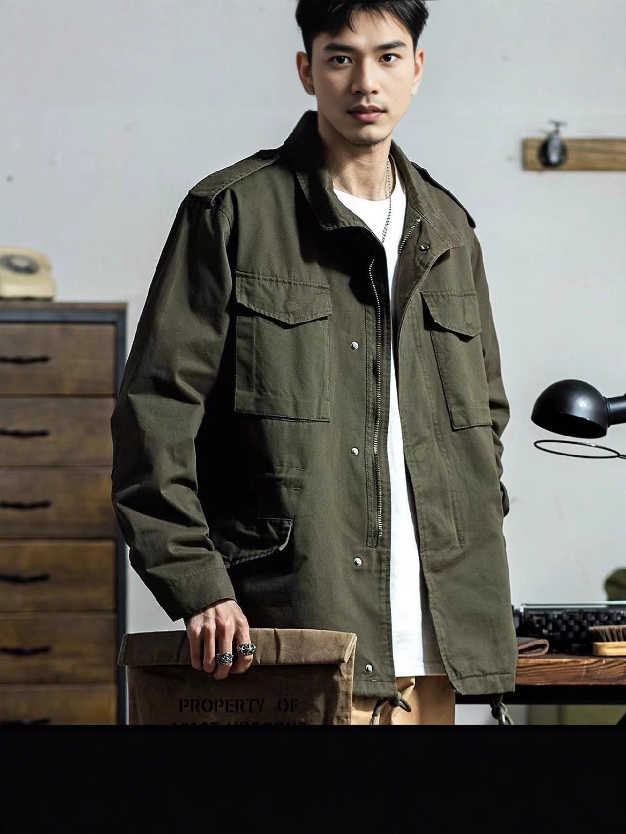 Men's Vintage Multi-Pocket Cargo Jacket