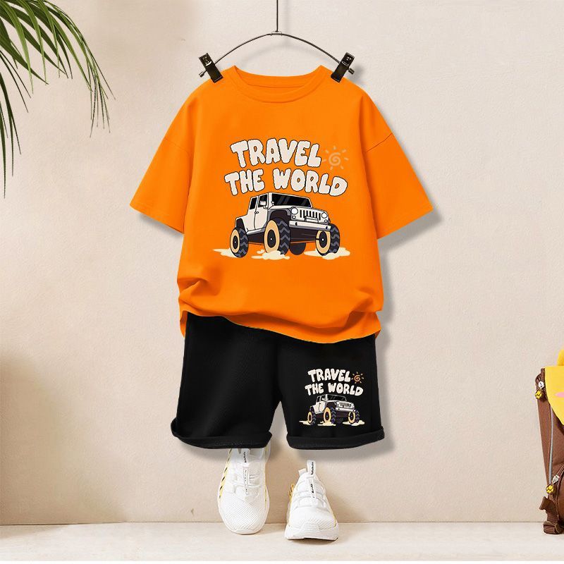 Trendy Boys Short-Sleeve Sets for Kids