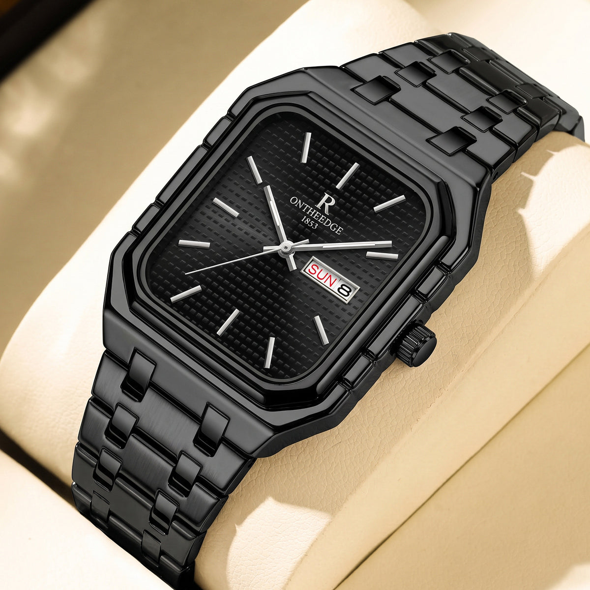 Square Business Quartz Watch - Waterproof Steel Band Luminous