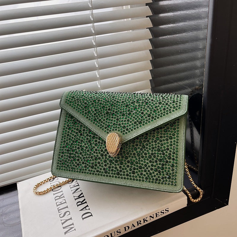 Boutique Diamond-Encrusted Crossbody Bag: Elegant Small Fragrance Women's Bag