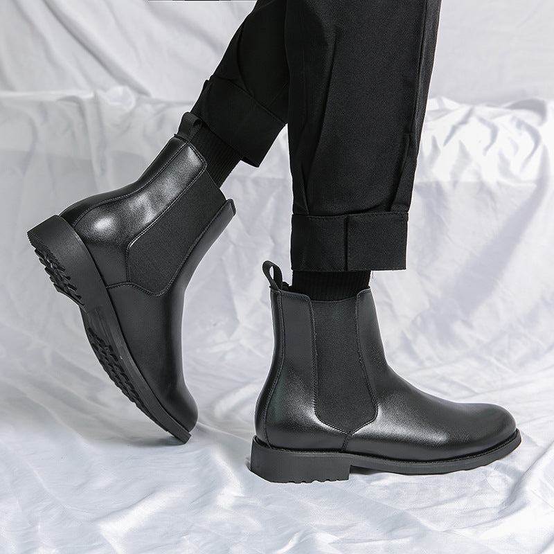 Men's Korean Style High-Top Leather Boots