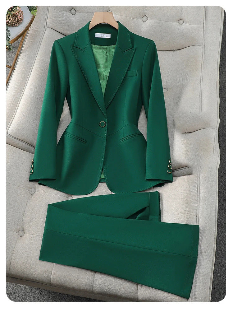 Womens 2-Piece Formal Trouser Suit Set