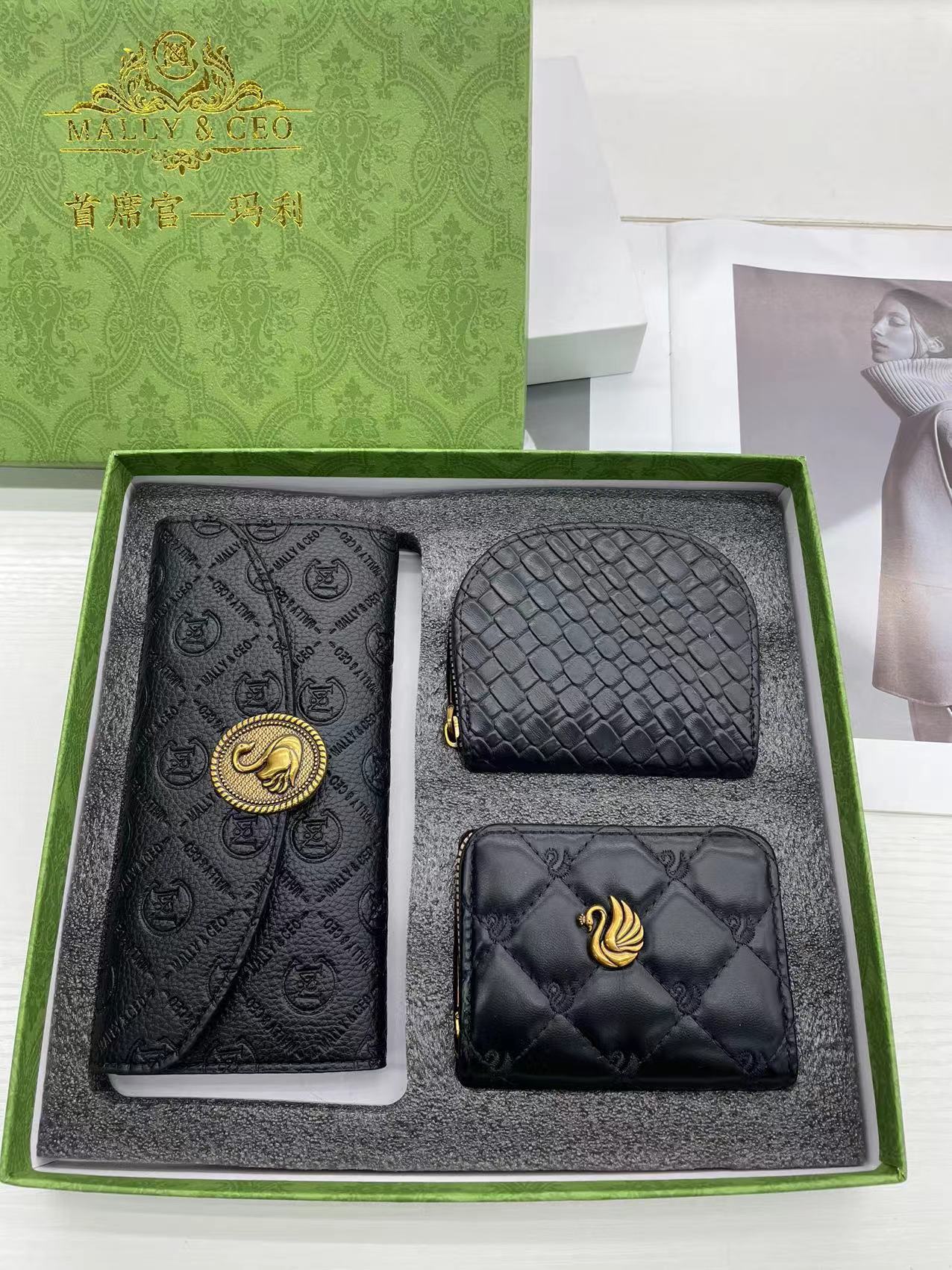 Luxury 3-Piece Wallet & Card Holder Gift Set