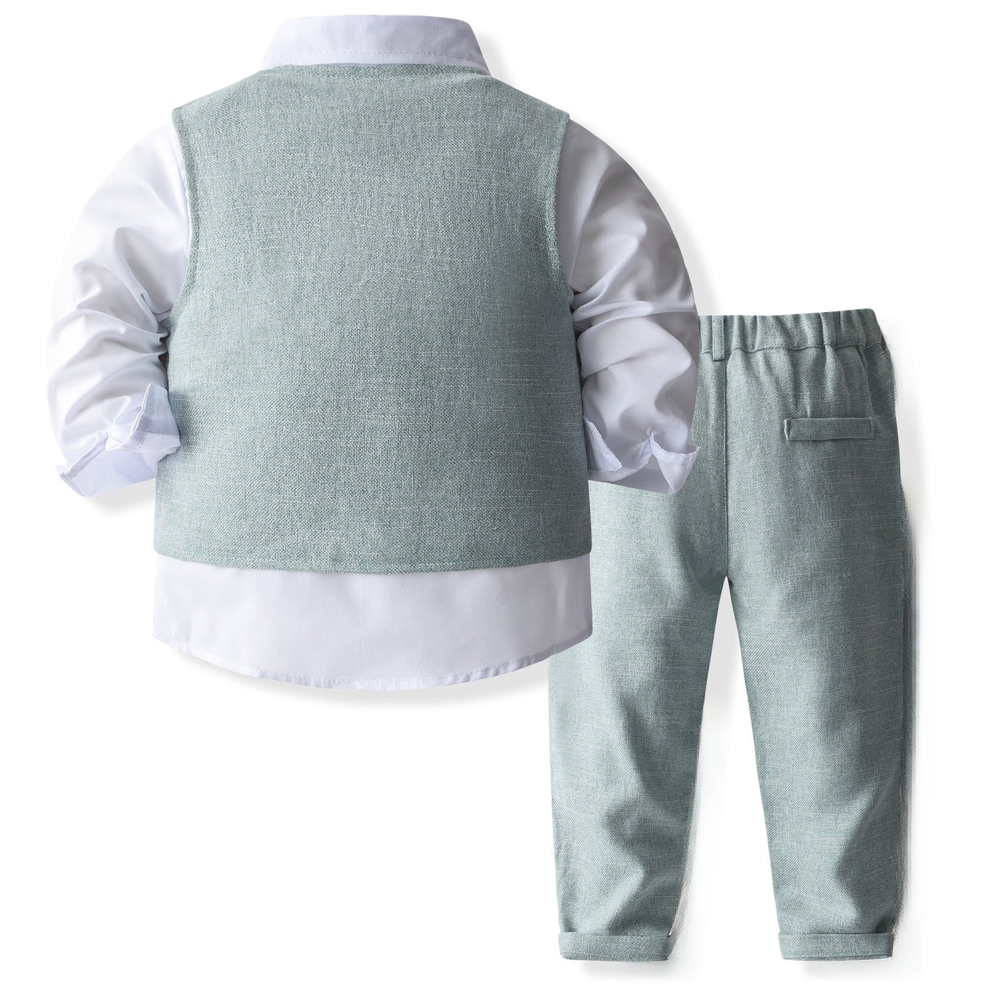 Boys' Spring & Autumn Shirt, Vest, and Pants Set
