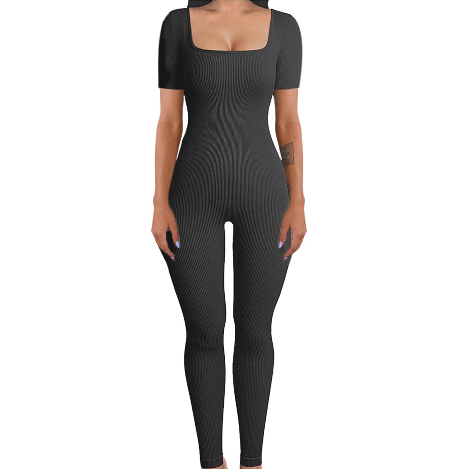 Women's Sexy Square Neck Slim-Fit Jumpsuit