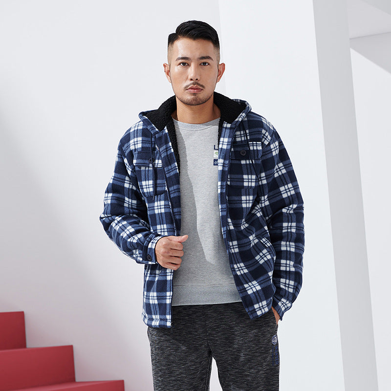 Men's Fleece Plaid Hoodie