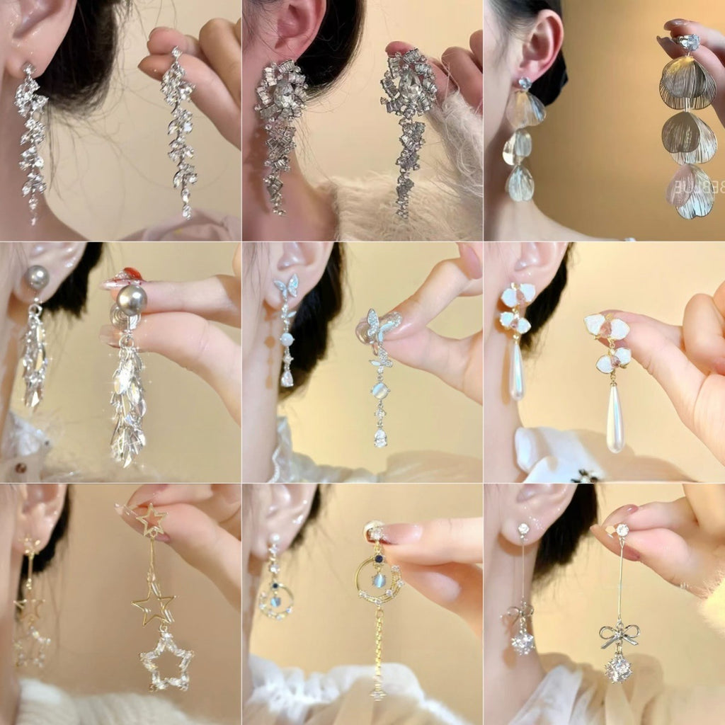 Super Flash Rhinestone Goddess Stud Earrings
