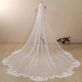 Elegant Lace Bridal Veil with Train