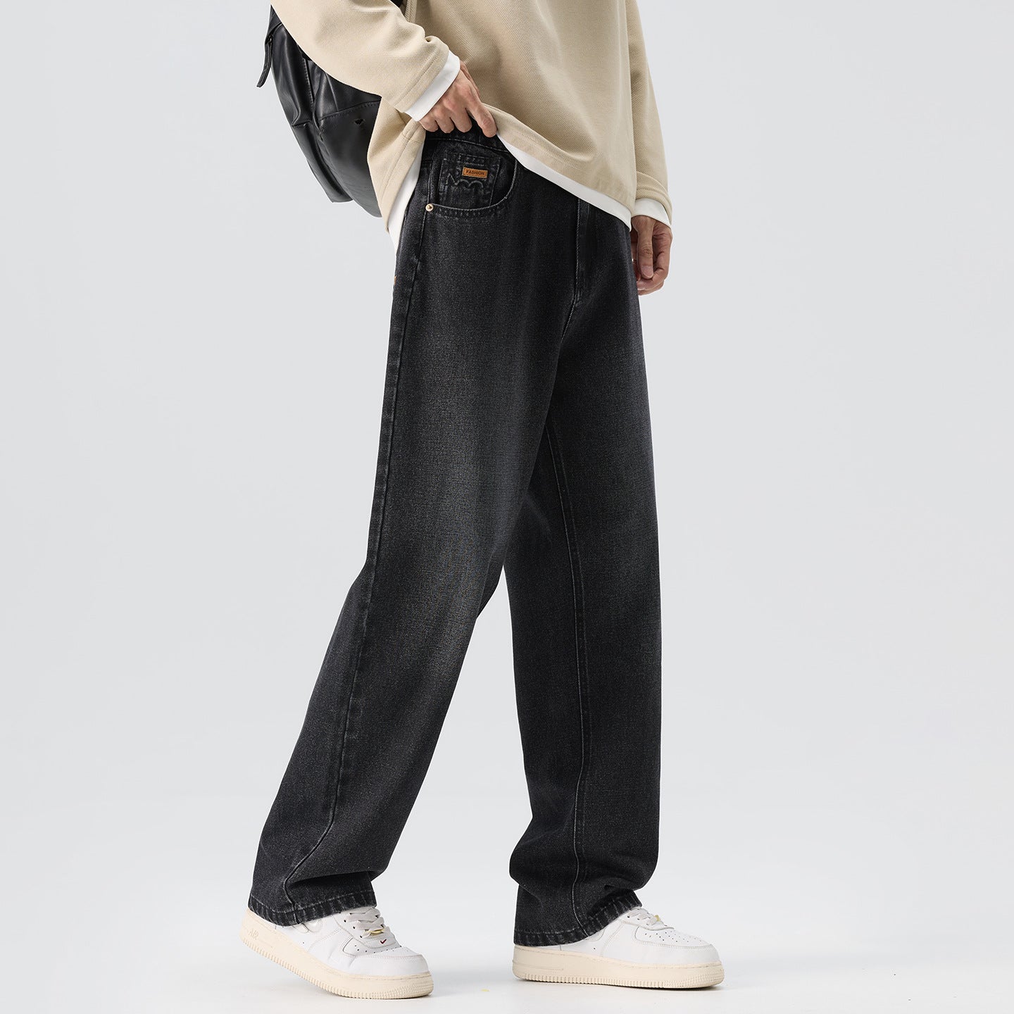 Men’s Loose Wide-Leg Straight Jeans
