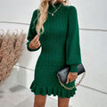 Elegant Knitted Twist Waist Dress