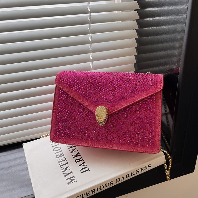 Boutique Diamond-Encrusted Crossbody Bag: Elegant Small Fragrance Women's Bag
