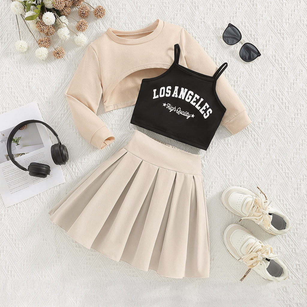 Adorable Apricot 3-Piece Set For Your Little Fashion Star