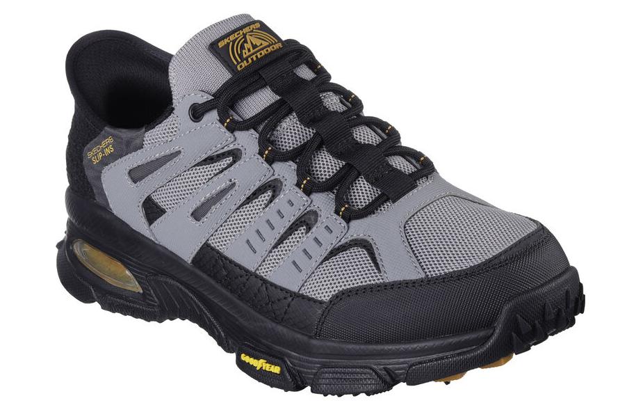 Skechers Outdoor Men’s Wear-Resistant Low-Top Running Shoes – Black & Gray