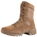 Mens Brown Combat Training Boots  Waterproof Desert Tactical Boots with Side Zipper & Non-Slip Sole