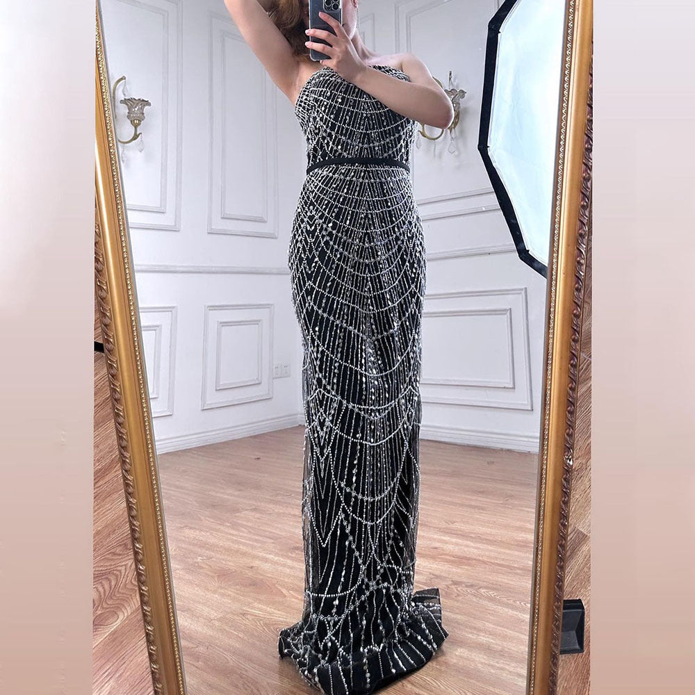 Elegant Dubai Pearl Light Luxury Gown