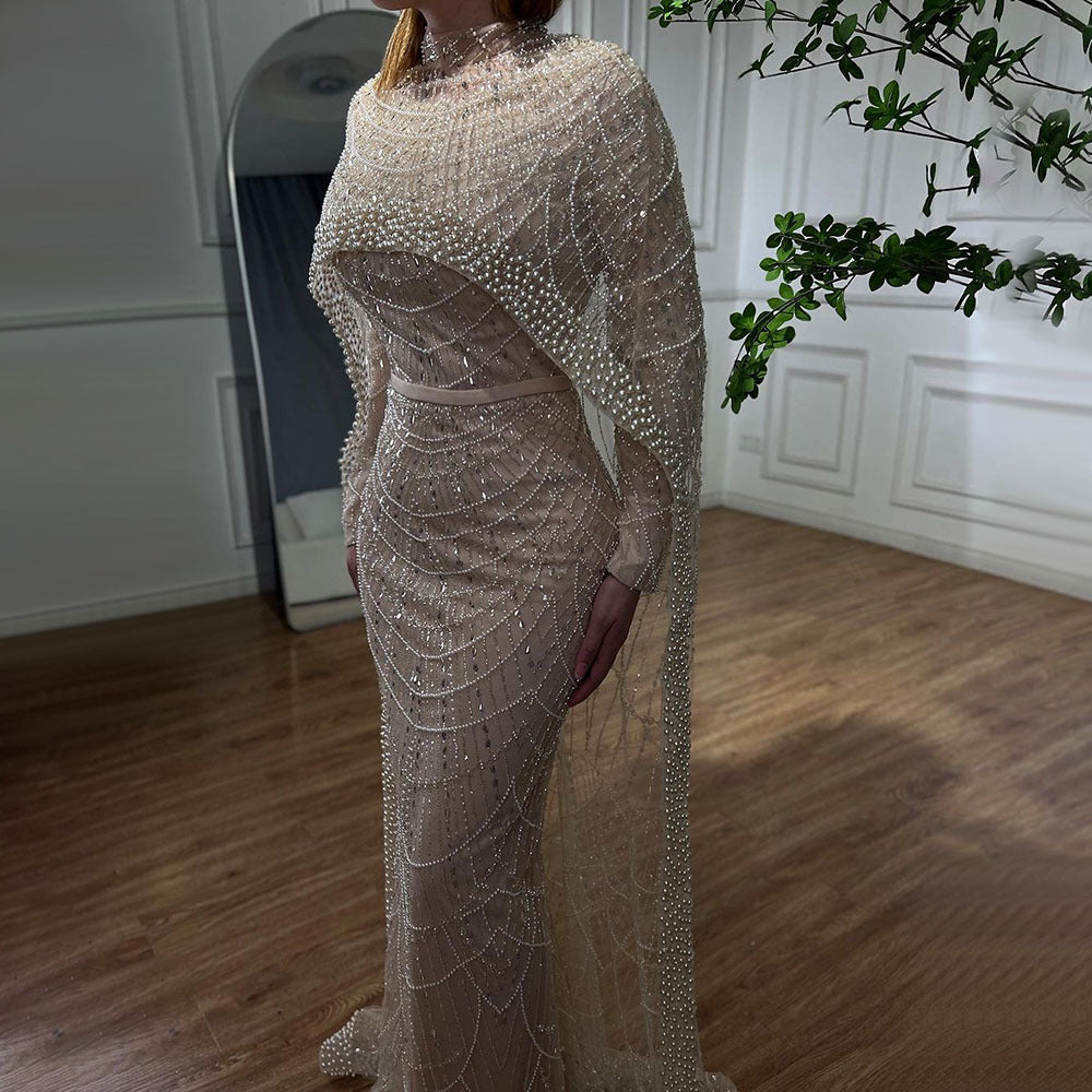 Elegant Dubai Pearl Light Luxury Gown