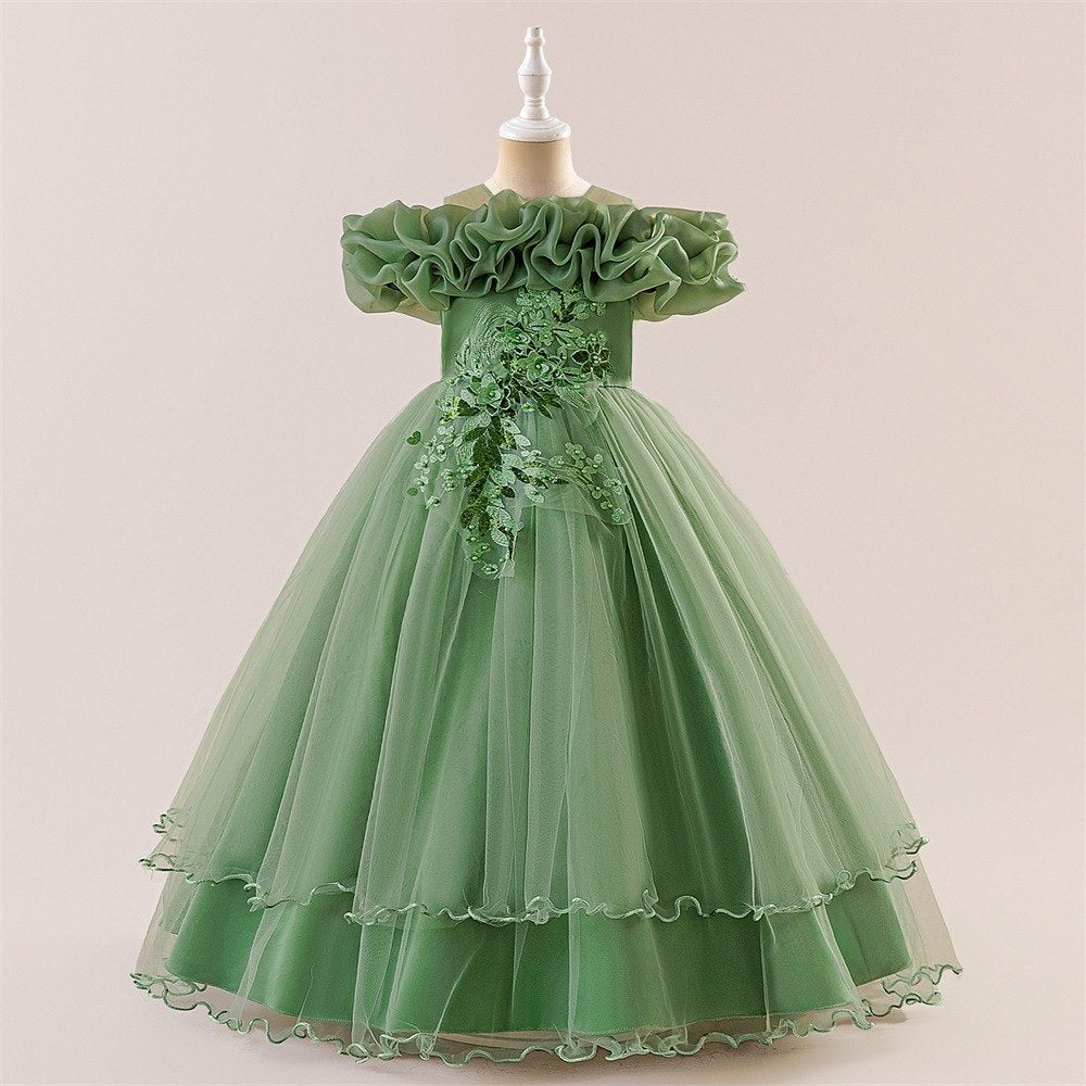 Elegant Ruffle Tulle Princess Gown