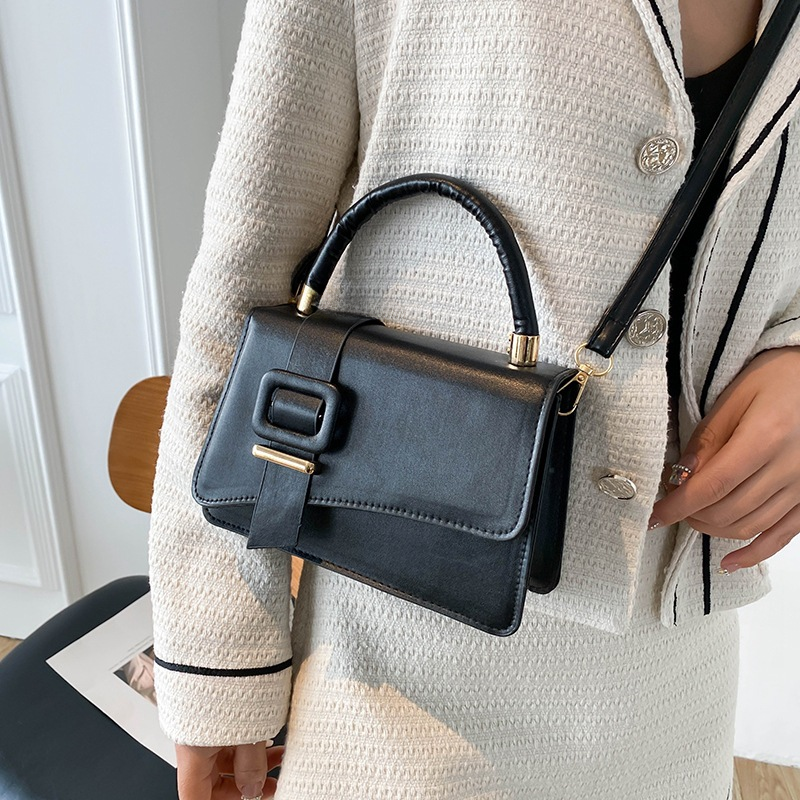 All-match texture handbag one-shoulder texture small square bag