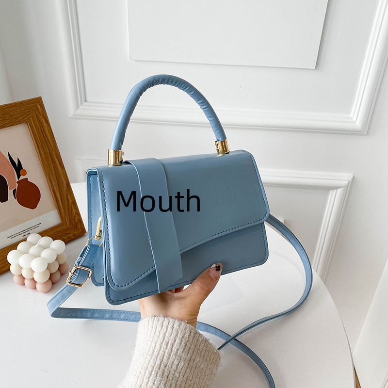All-match texture handbag one-shoulder texture small square bag