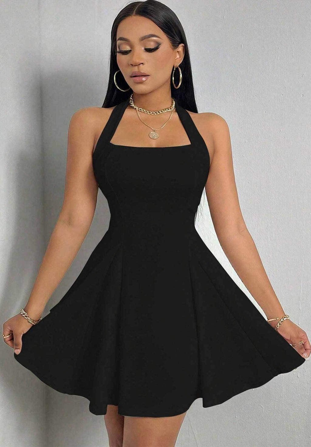 Sexy Halterneck Dress: Spring & Summer Umbrella Skirt Style