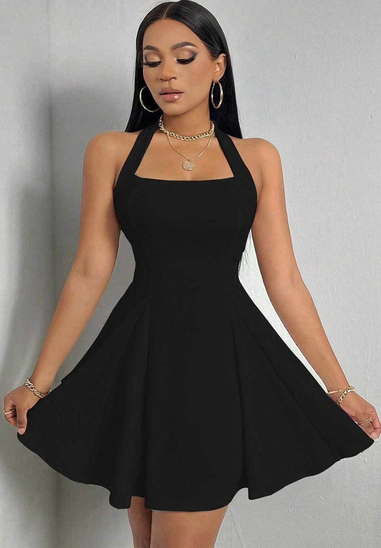Sexy Halterneck Dress: Spring & Summer Umbrella Skirt Style
