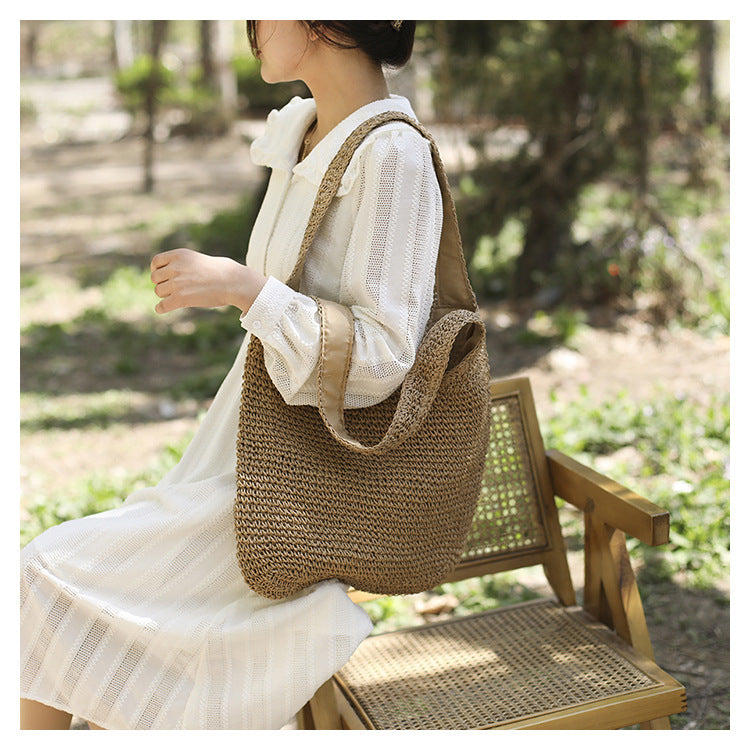 Wind Grass Woven Tote Bags: Stylish Armpit Bags for Women