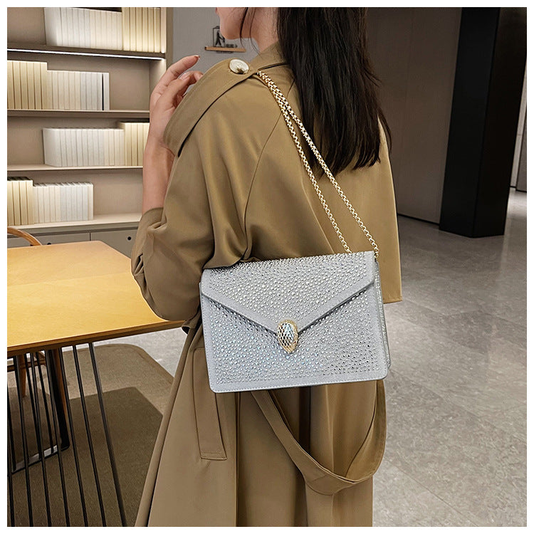 Boutique Diamond-Encrusted Crossbody Bag: Elegant Small Fragrance Women's Bag