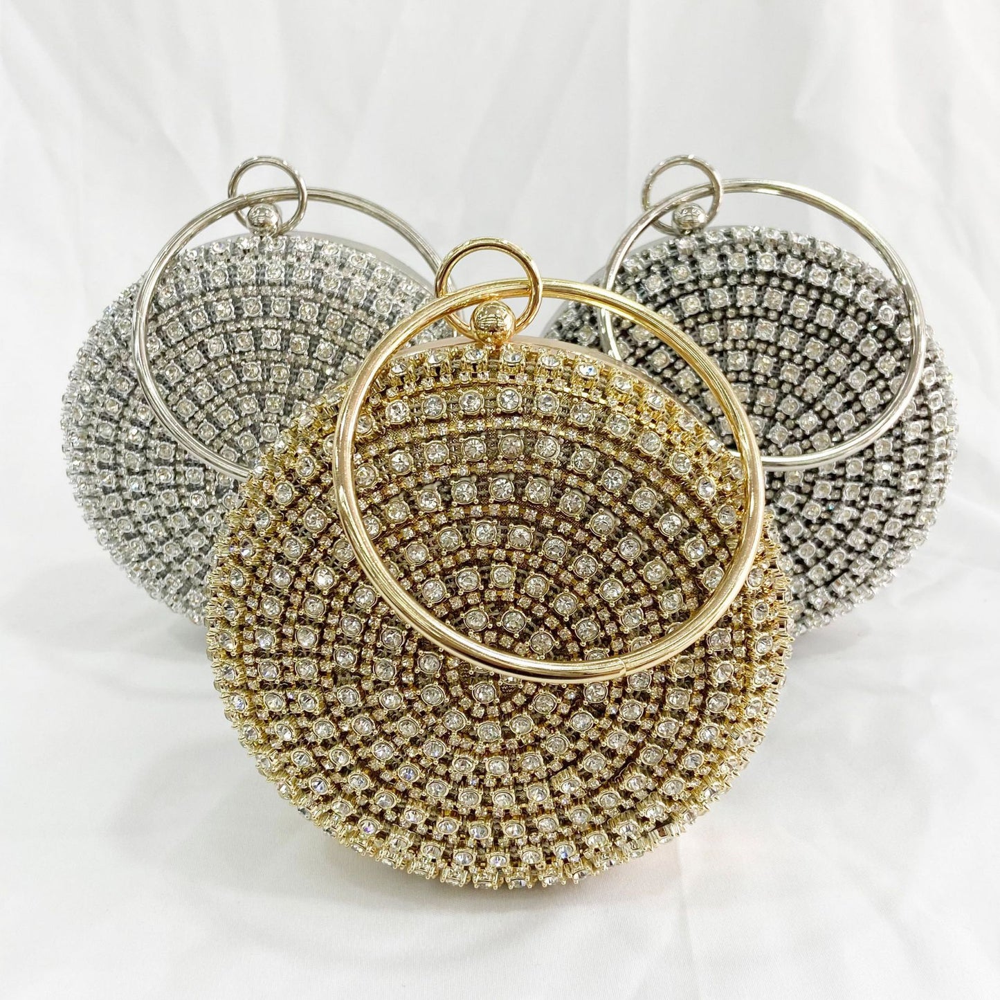 Glamorous Metal Round Party Handbag